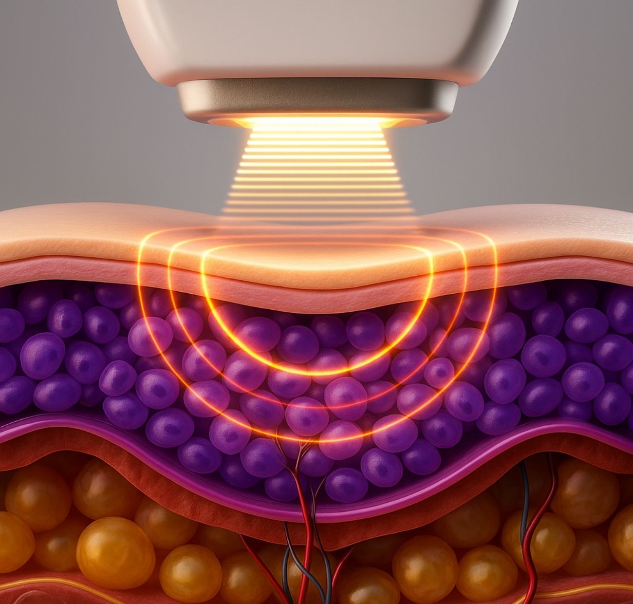 Tecnología Photoshower de Cellec V que distribuye energía lumínica uniforme en cada disparo.