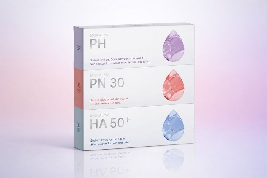 Producto para dermatología y medicina estética  MONALISA skinboosters, polinucleótidos y ácido hialurónico para clínicas de belleza